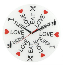 Настенные часы 'Love. Eat. Drink. Sleep'